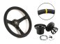 Preview: Set Luisi Mirage Sportlenkrad Leder schwarz geschüsselt & Nabe Saab 9000 1985-1998 W6405
